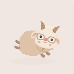 Vector illustration of Goat Cartoon.