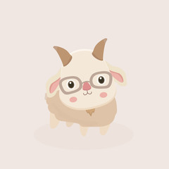 Vector illustration of Goat Cartoon.