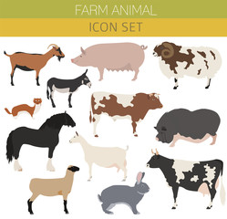 Animal farming, livestock. Cattle, pig, goat, ship, horse, donke