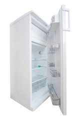 Open refrigerator close up