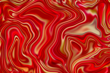 Marble abstract background digital illustration. Deep red surface artwork with mesh of yellow and red paint.