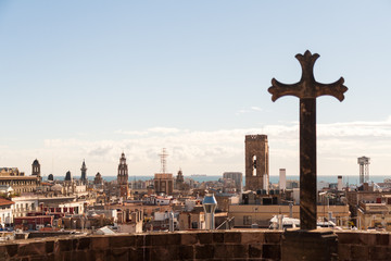 Panorama of Barcelona from the roof of the Cathedral