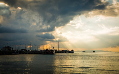Obraz premium Scenery at seaport in Koh Samui, Thailand