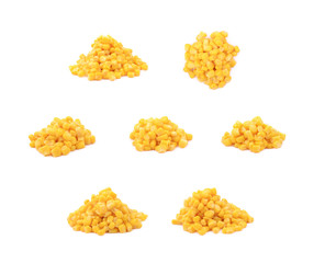 Pile of a canned corn isolated