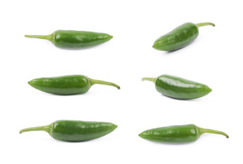 Green jalapeno pepper isolated