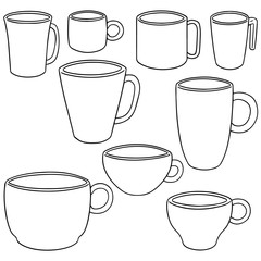 vector set of beverage cup