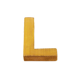 Single sawn wooden letter isolated