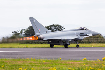 Fototapeta na wymiar Royal Air Force Typhoon performance take off