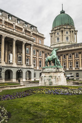 Fototapeta premium People visit Buda Castle in Budapest. It is the largest city in Hungary and 9th largest in the EU