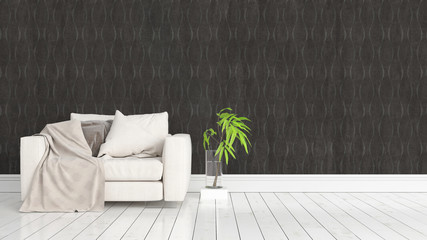 Modern bright interior . 3D rendering