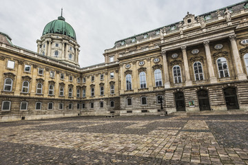 Fototapeta na wymiar People visit Buda Castle in Budapest. It is the largest city in Hungary and 9th largest in the EU