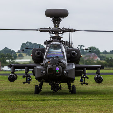 Letterbox crop of the Apache moments before takeoff
