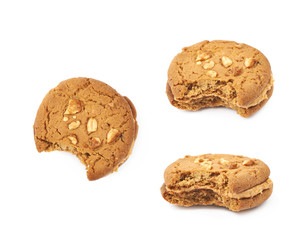 Peanut butter homemade cookie isolated