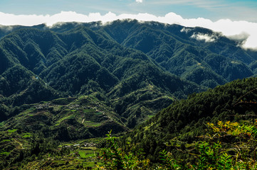 Fototapeta na wymiar The mountains of Northern Luzon on the wai from Baguio to Banaue, Philippines.