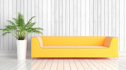 Modern bright interior . 3D rendering