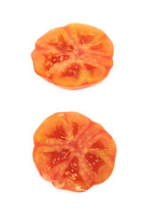 Ripe red beef tomato isolated