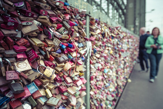 Love locks at the Hohenzollern Bridge, Cologne, Germany