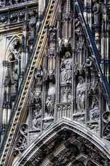 Naklejka premium The cathedral of Cologne. Detail from facade