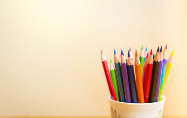 Colour pencils with  clear background