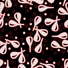 Colorful hand-drawn abstract seamless pattern on maroon backgrou