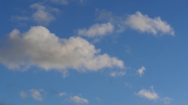 Clouds in a blue sky with wind