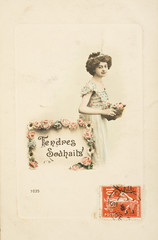 Carte postale ancienne / Tendres souhaits