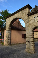 Naklejka premium View in the historical town of Rothenburg on the Tauber, Bavaria, region Middle Franconia, Germany