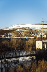 Fototapeta na wymiar Photo of the cityscape. Photo taken in the winter.