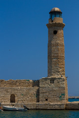 Rethymno, Greece - July  30, 2016: The old lighthouse.