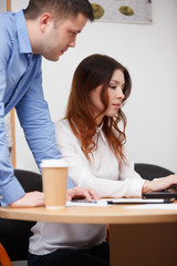 Obraz premium Young staff in financial field