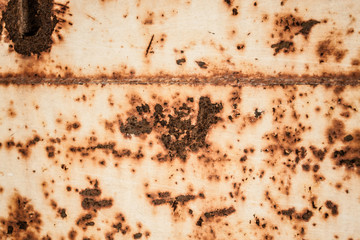 Texture of orange rusted metal plate