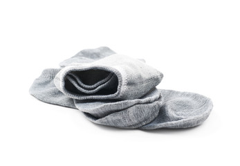 Pile of a low-cut socks isolated