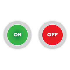 On and Off toggle switch button. Red and green.