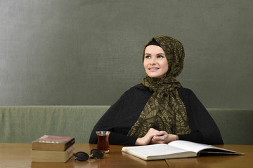 beautiful young muslim women with scarf