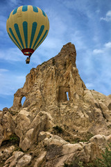 Fototapeta na wymiar Balloons flying over Cappadocia, Goreme, Turkey,