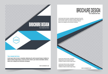 Blue Brochure template flyer design