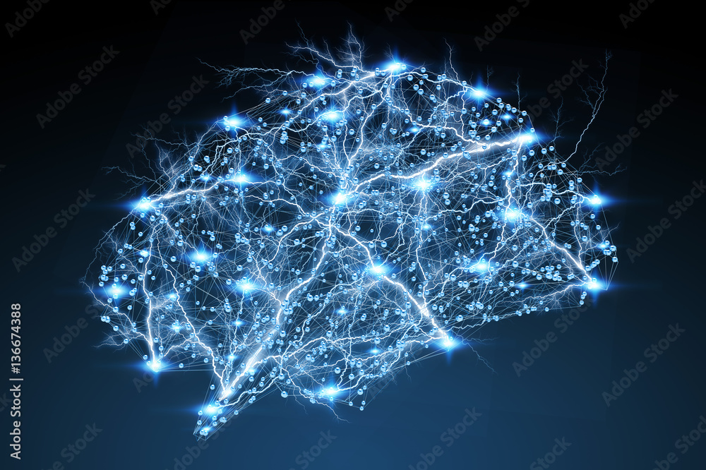Poster Digital x-ray human brain 3D rendering
