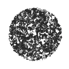 Abstract sphere with shiny cube 3D rendering