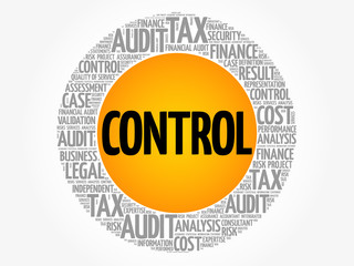 CONTROL word cloud collage, business concept background