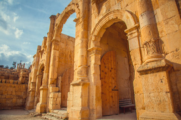 Fototapeta premium Roman ruins of ancient city of Jerash. Jordan.