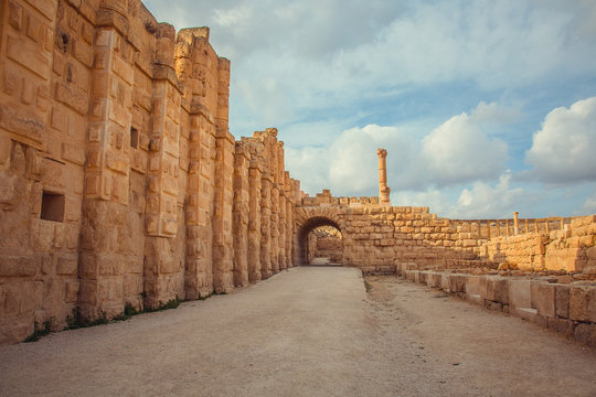 Roman ruins of ancient city of Jerash. Jordan.