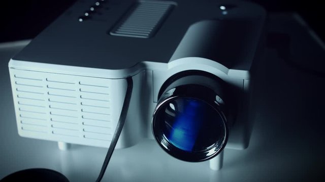 4K Technology Background Of Projector turns on