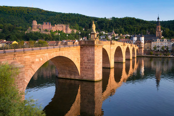 Fototapeta na wymiar Alte Brücke und Schloss in Heidelberg, Deutschland