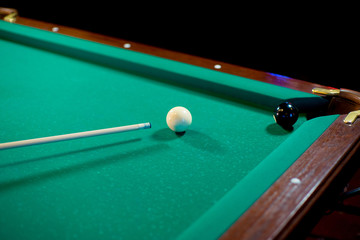 billiard balls on the table