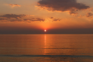 Sunrise and sea landscape  nature background, for graphic backgr