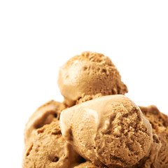 Pile of ice-cream balls isolated