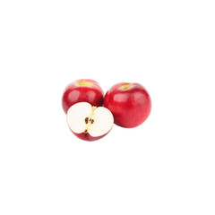 Few red ripe apples, isolated
