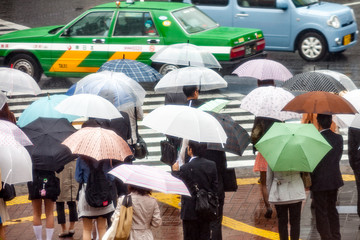 Monsun Regenzeit in Tokyo, Japan