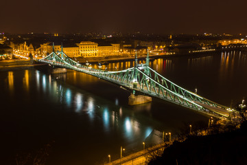 Fototapeta na wymiar Liberty Bridge at night