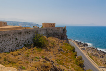 Fototapeta na wymiar Panoramic view of Fortezza Castle and Mediterranean Sea (Sea of